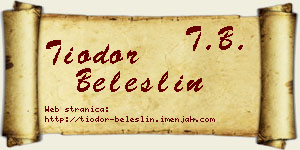Tiodor Beleslin vizit kartica